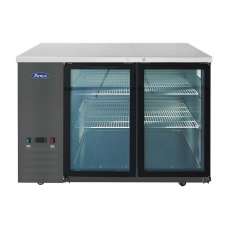 Atosa SBB48GGRAUS2 48-inch Black Shallow Back Bar Glass Door Refrigerator